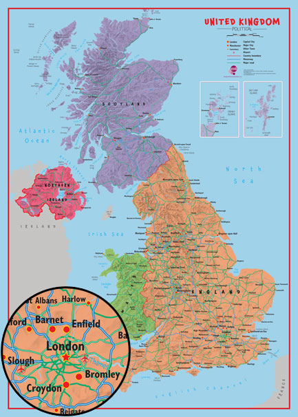 wallpaper murals uk. Political UK Childrens Map