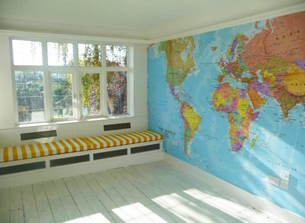 world map wallpaper mural. 1:20M scale world map printed